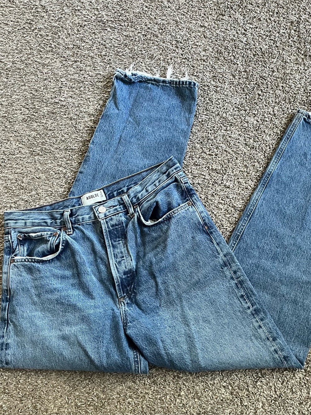 AGOLDE Jeans Womens 27 Blue Fran High Rise Relaxed Straight 100% Cotton Denim